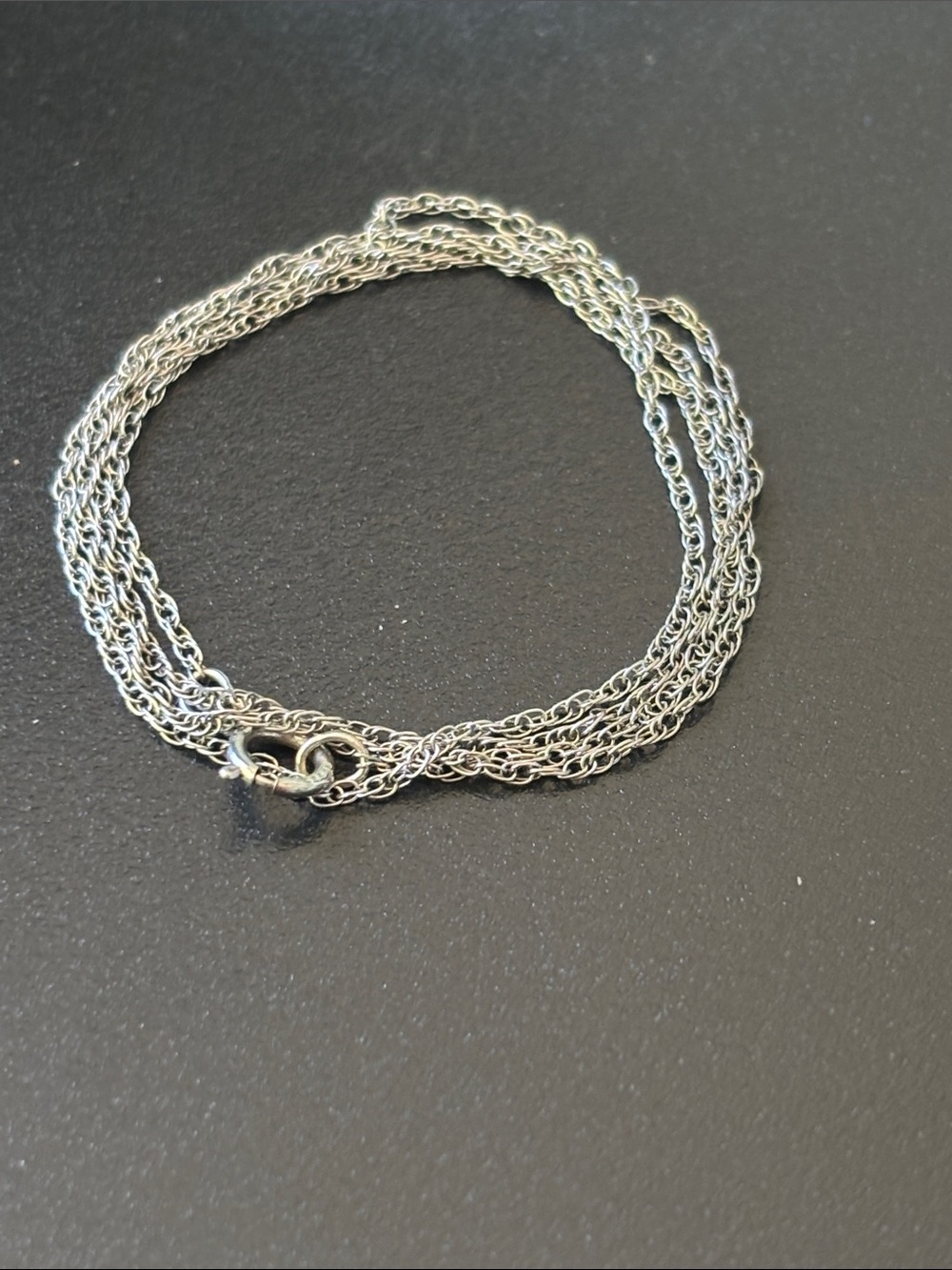 .925 Sterling TWISTED ROPE LINK CHAIN NECKLACE Silver Fine Jewelry Vntg BC 18”